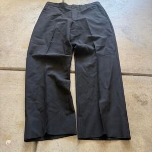 32x28 Black Straight Wide Leg Dress Pants Y2K Grunge 2000s Vintage